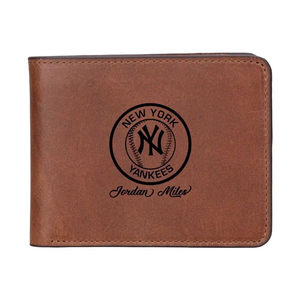 Luxury Brown Men’s Leather Bi-Fold Card Holder Wallet - Velluto - a11