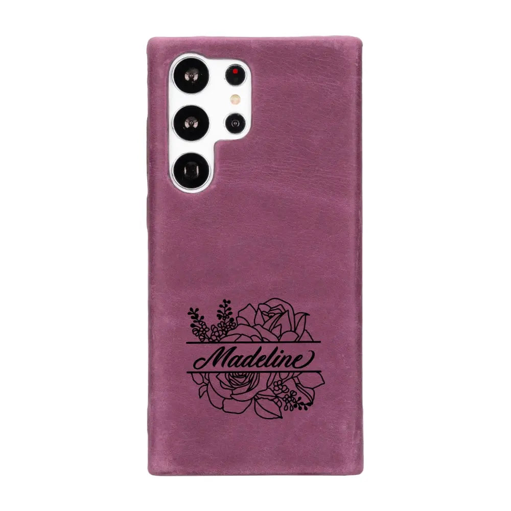 Luxury Purple Leather Samsung Galaxy S23 Ultra Snap On Case - Velluto - 11