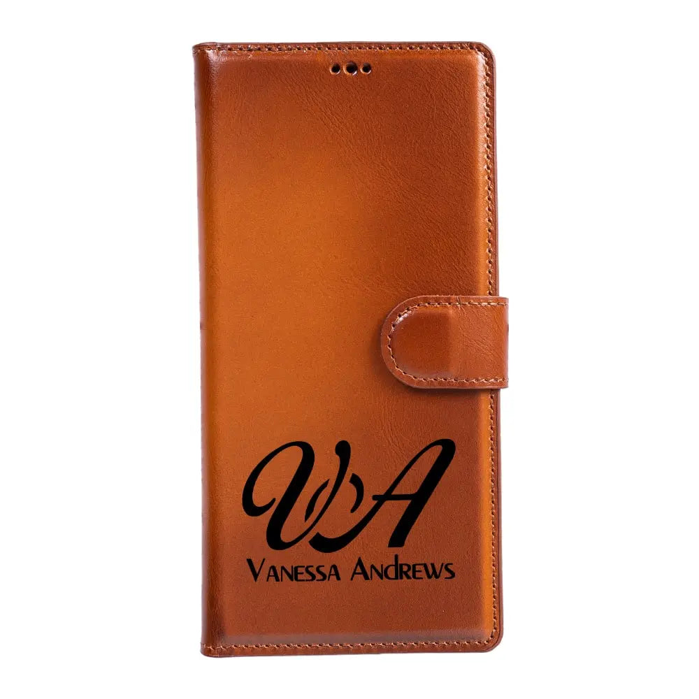 Luxury Rustic Brown Leather Samsung Galaxy S22 Ultra Detachable Wallet Case with RFID Protection - Velluto - 11