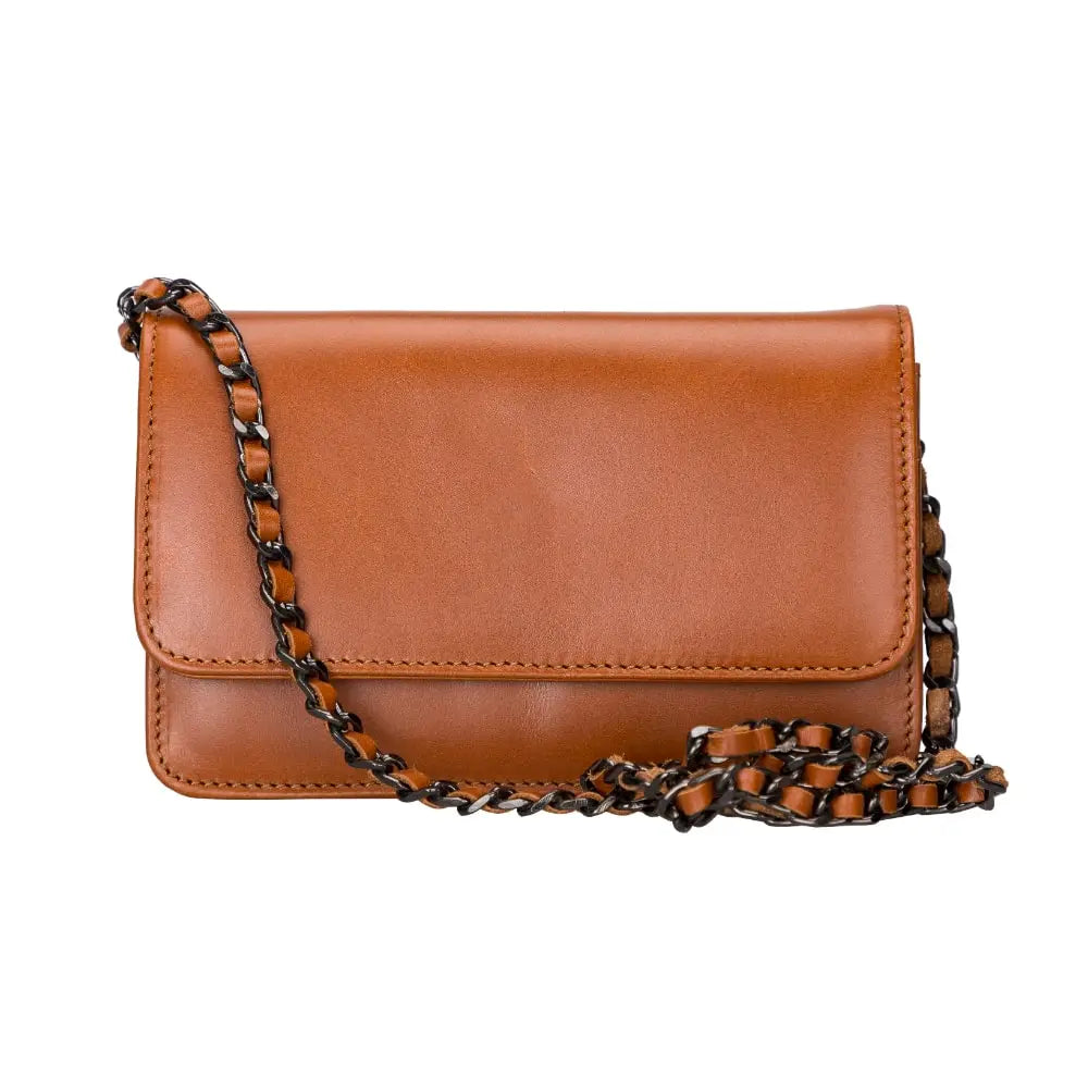 Brown Leather Women Purse Bag with Shoulder Strap - Velluto - 8