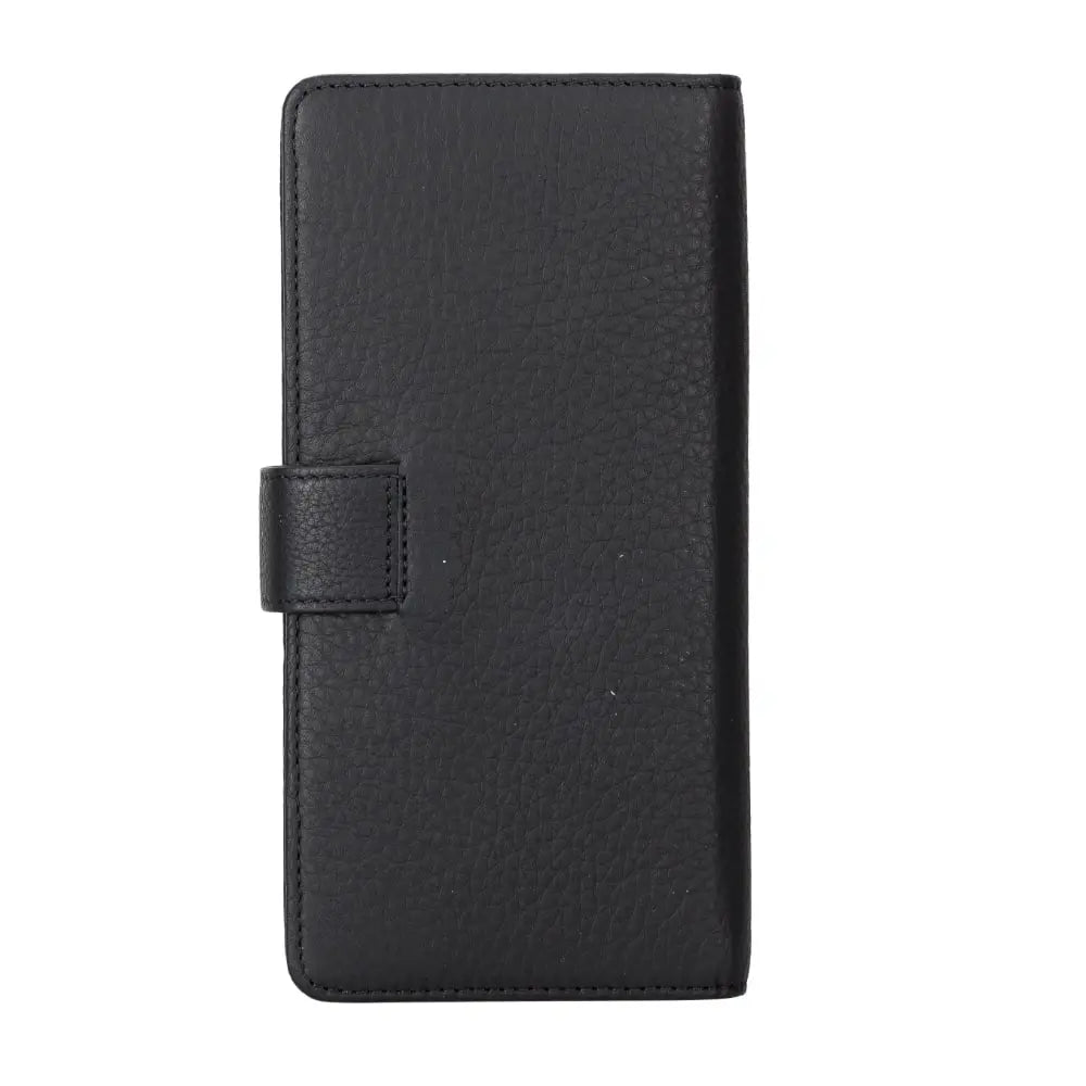 Leather Black Expanded Card Holder Wallet with Phone Holder Slot - Velluto - 2