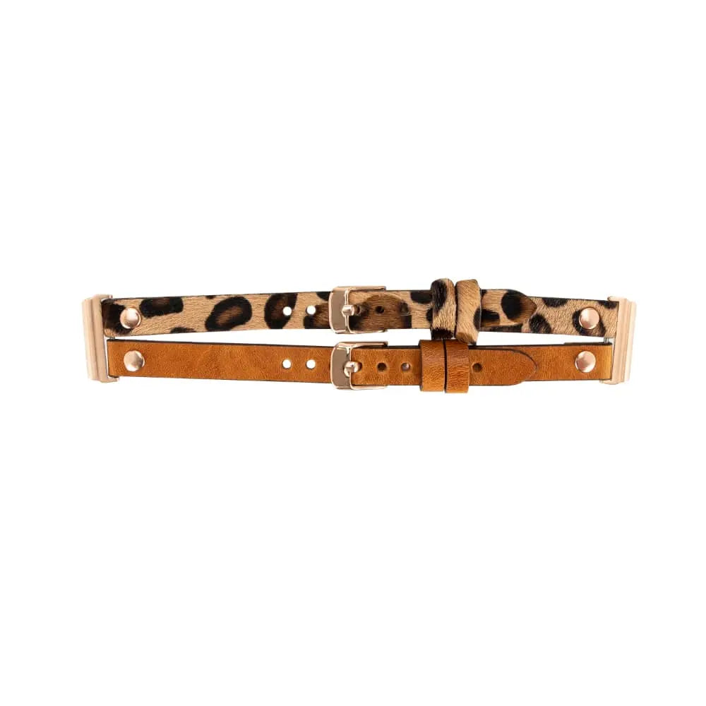 Leather Leopard Brown Fitbit Watch Band or Strap For all Series and Sizes - Velluto - 3