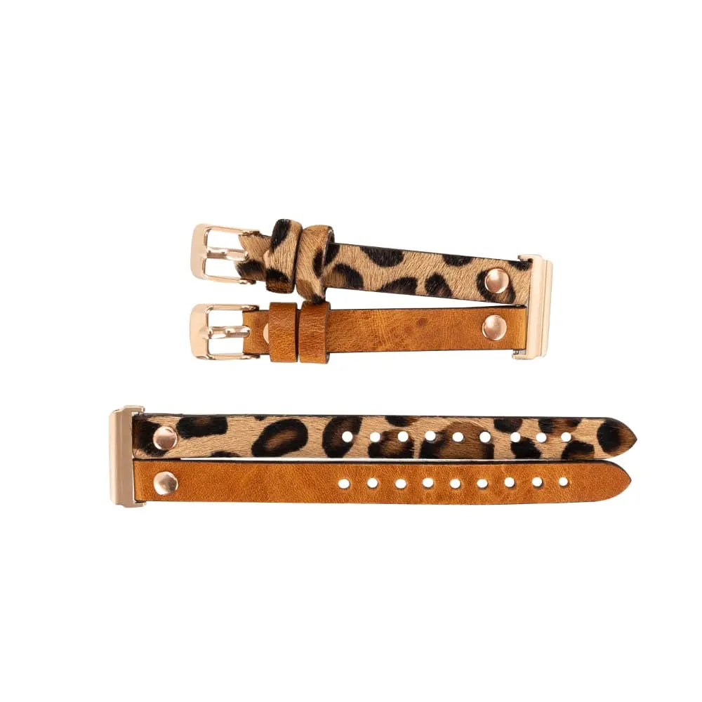 Leather Leopard Brown Fitbit Watch Band or Strap For all Series and Sizes - Velluto - 4