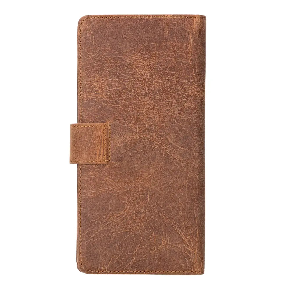 Leather Light Brown Expanded Card Holder Wallet with Phone Holder Slot - Velluto - 2