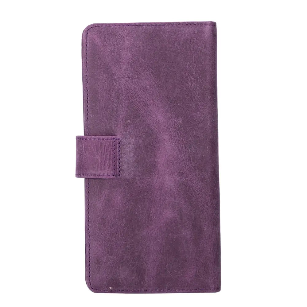 Leather Purple Expanded Card Holder Wallet with Phone Holder Slot - Velluto - 2