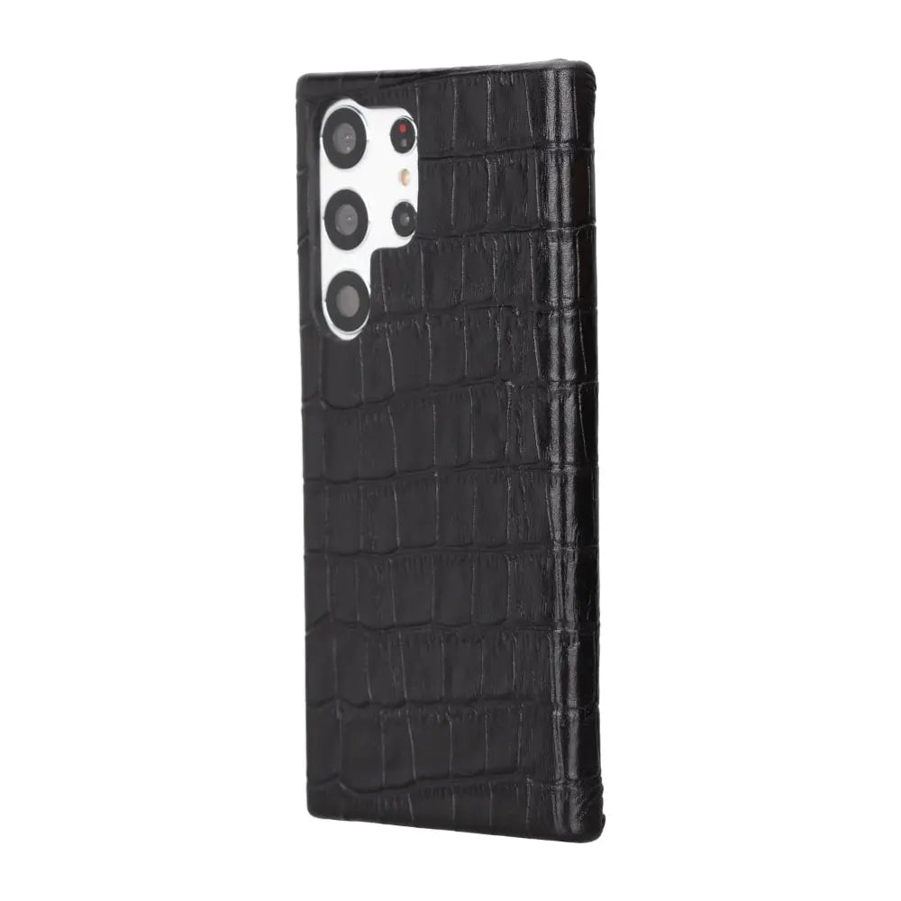 Luxury Black Crocodile Leather Samsung Galaxy S23 Ultra Detachable Wallet Case with RFID Protection - Velluto - 4