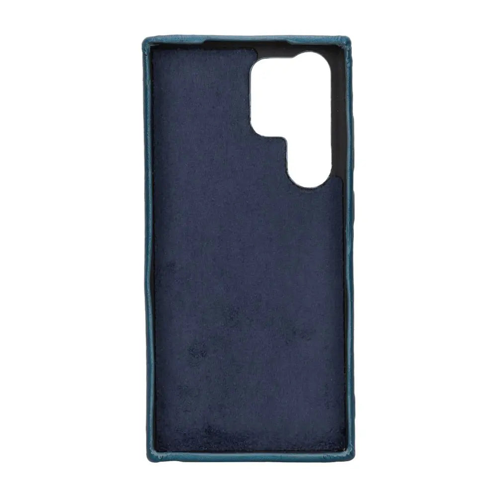 Luxury Blue Leather Samsung Galaxy S23 Ultra Snap On Case - Velluto - 4