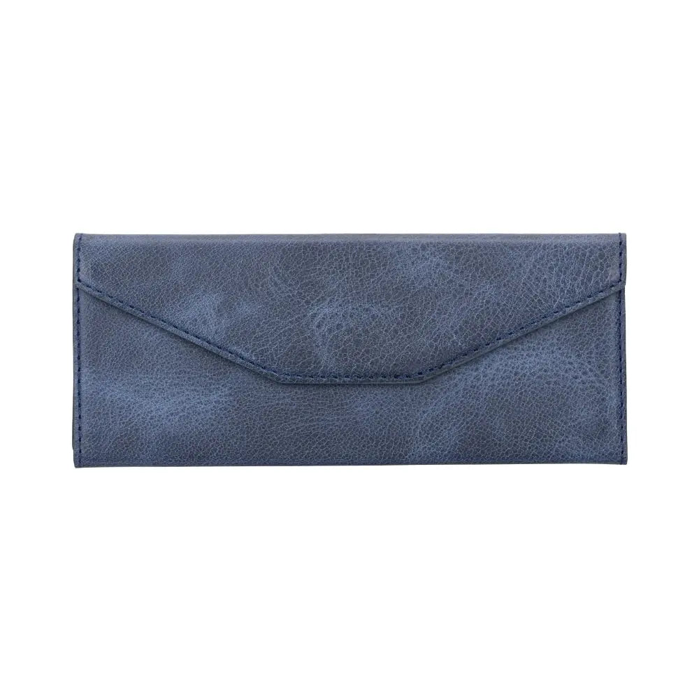 Leather Blue Triangle Sunglass Case with Anti-Shock Corners - Velluto - 2