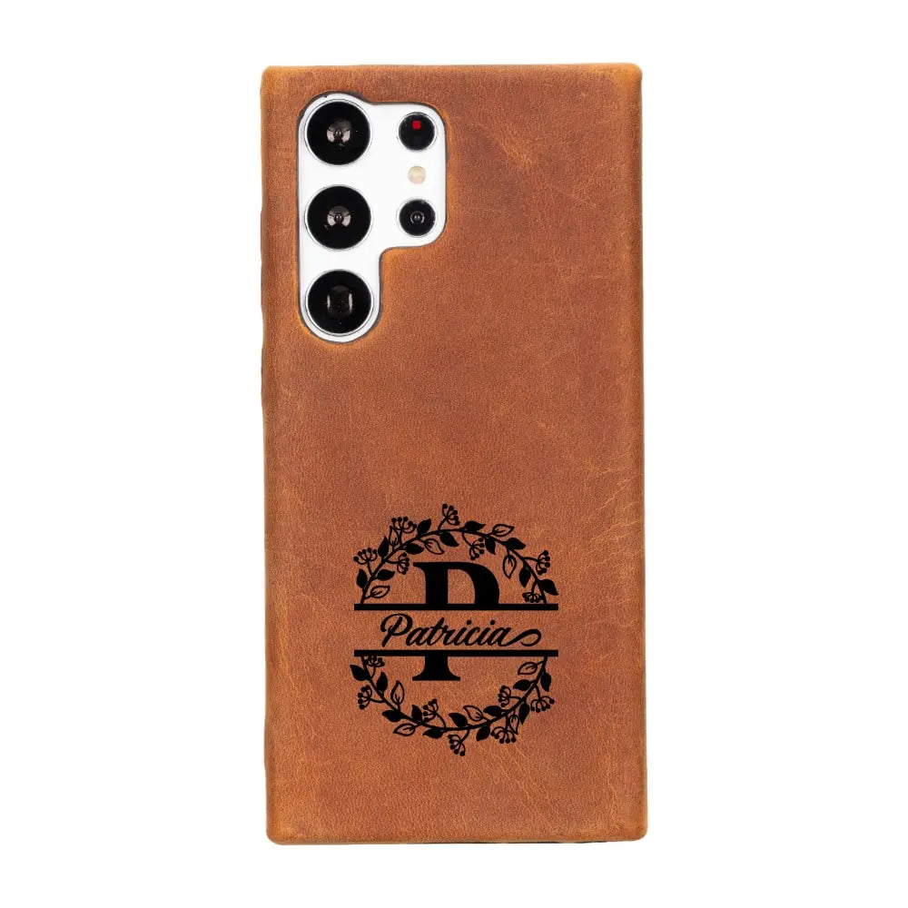 Luxury Brown Leather Samsung Galaxy S23 Ultra Snap On Case - Velluto - 11