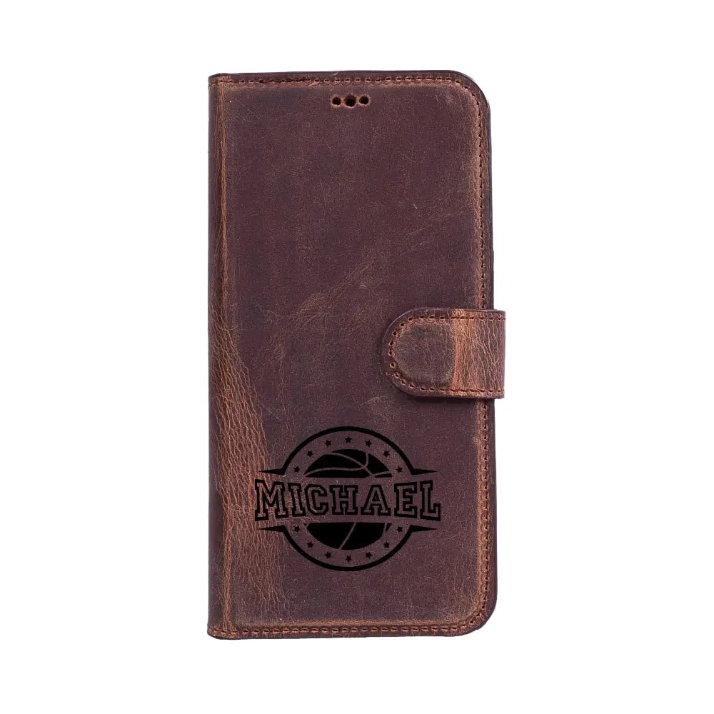 Luxury Brown Leather iPhone 14 Pro Card Holder Detachable Wallet Case with MagSafe - Velluto - 12