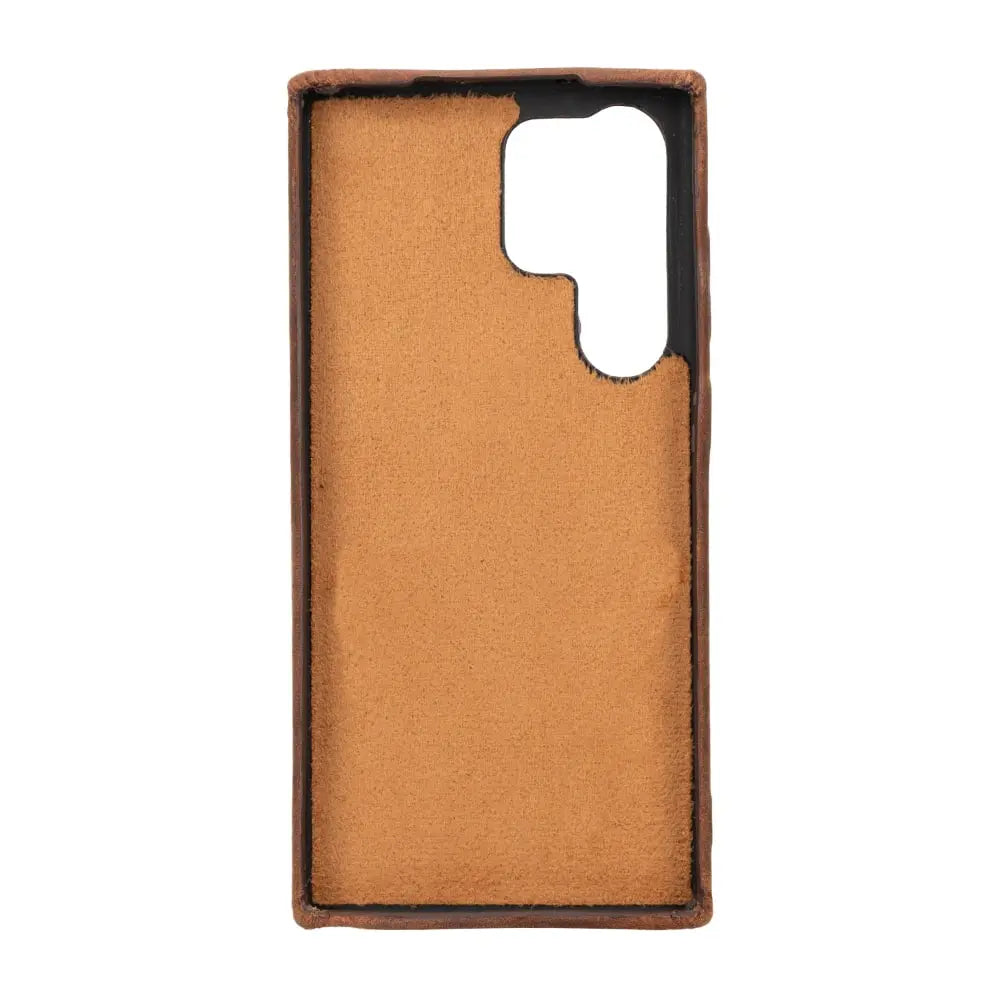 Luxury Burnish Tan Leather Samsung Galaxy S23 Ultra Snap On Case - Velluto - 5