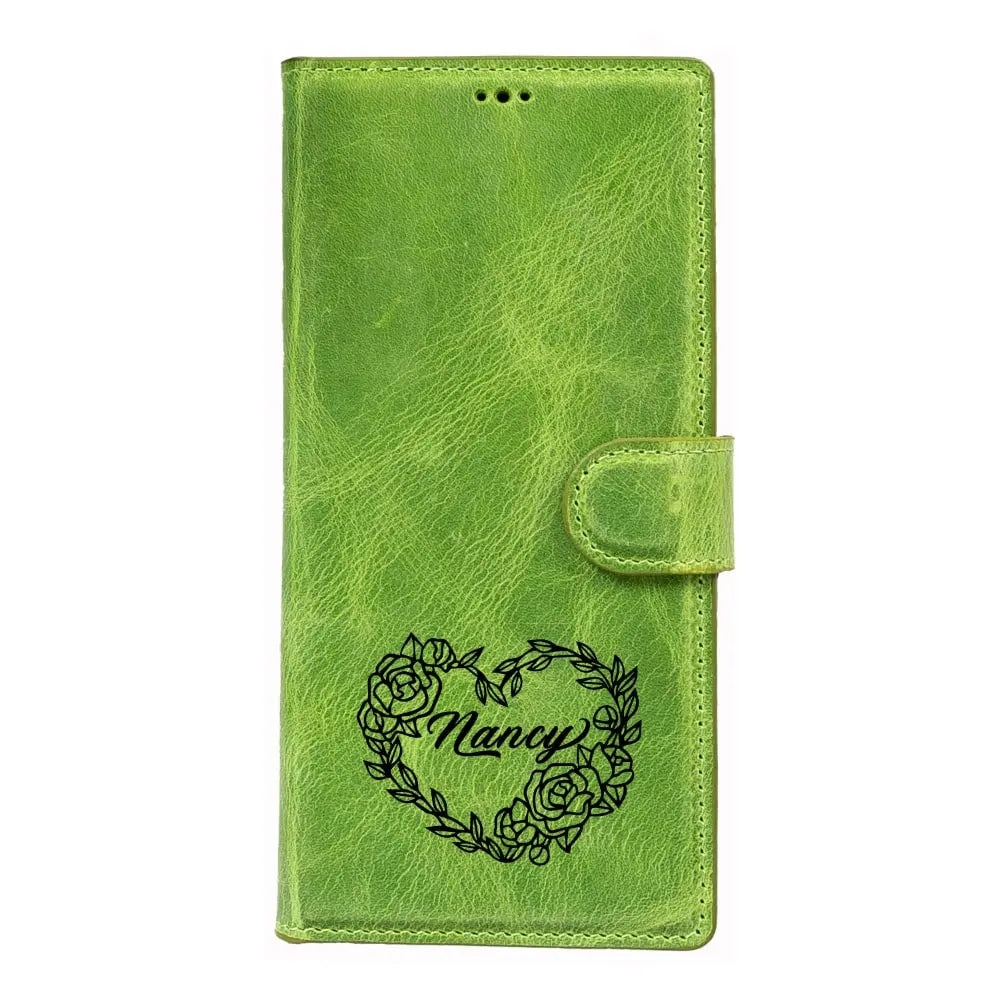 Luxury Green Leather Samsung Galaxy S23 Ultra Detachable Wallet Case with RFID Protection - Velluto - 11