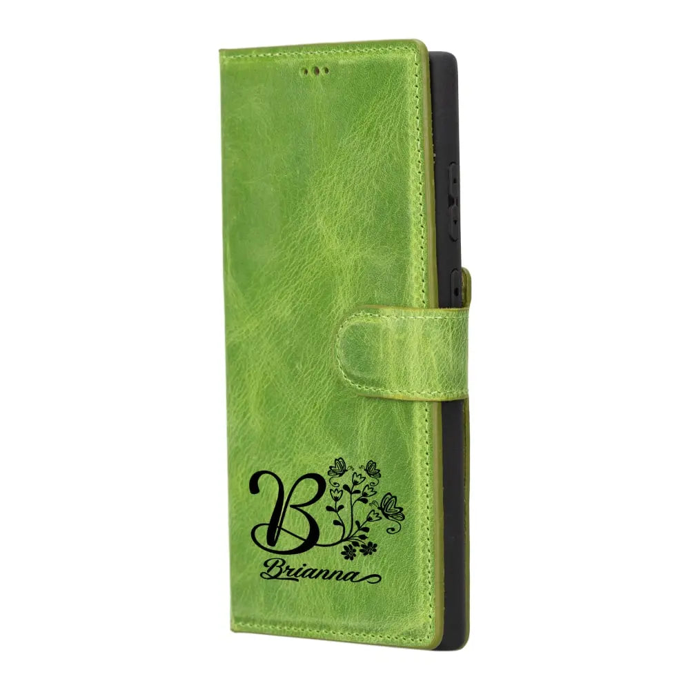 Luxury Green Leather Samsung Galaxy S23 Ultra Detachable Wallet Case with RFID Protection - Velluto - 12