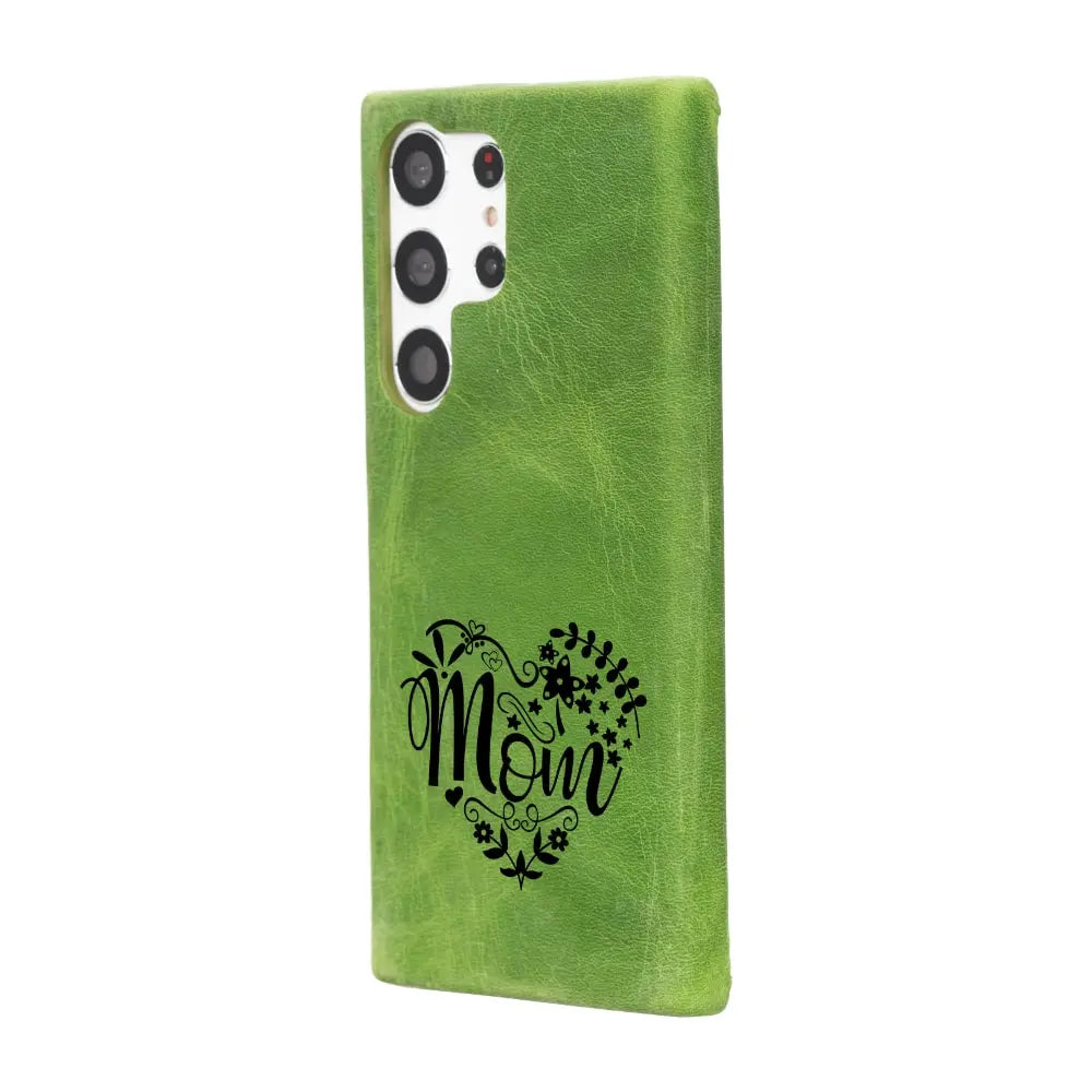 Luxury Green Leather Samsung Galaxy S23 Ultra Snap On Case - Velluto - 12