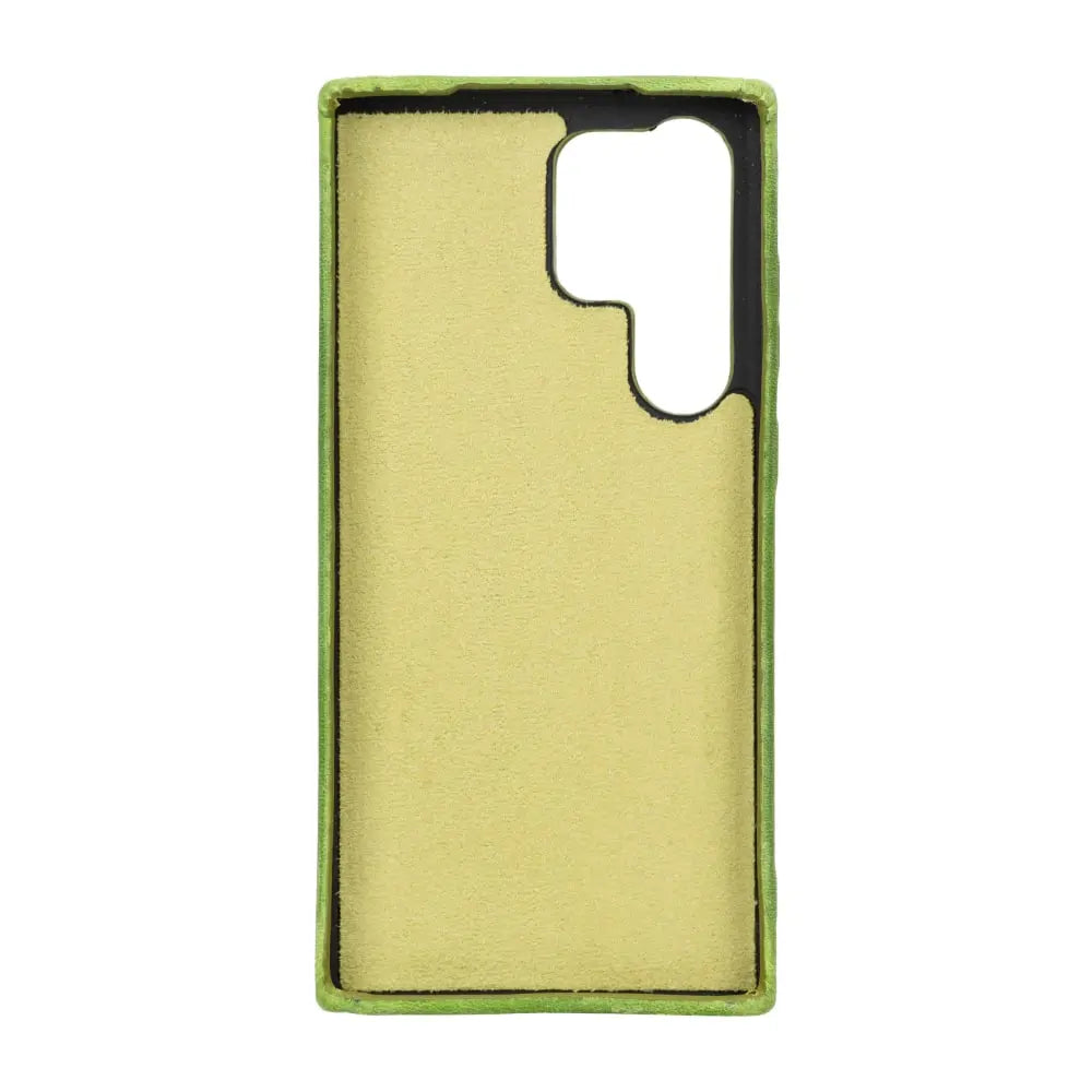 Luxury Green Leather Samsung Galaxy S23 Ultra Snap On Case - Velluto - 4