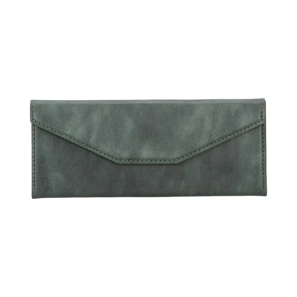 Leather Green Triangle Sunglass Case with Anti-Shock Corners - Velluto - 1
