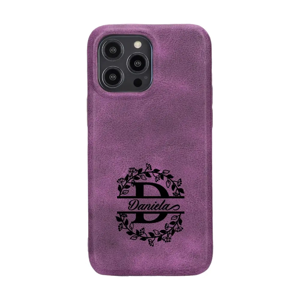 Luxury Heavy Purple Leather iPhone 14 Pro Max Snap-On Case with MagSafe - Velluto - 11