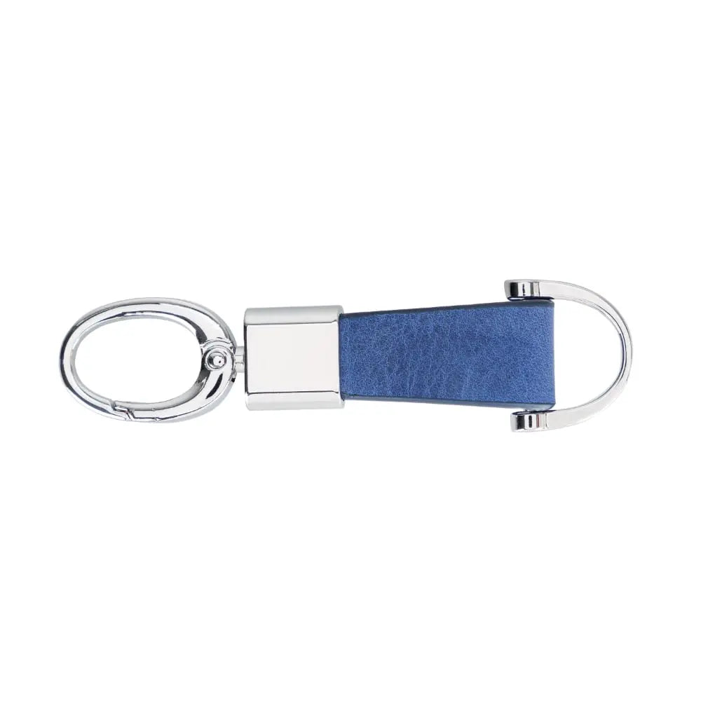 Genuine Blue Leather Keychain Clip - Velluto - 1