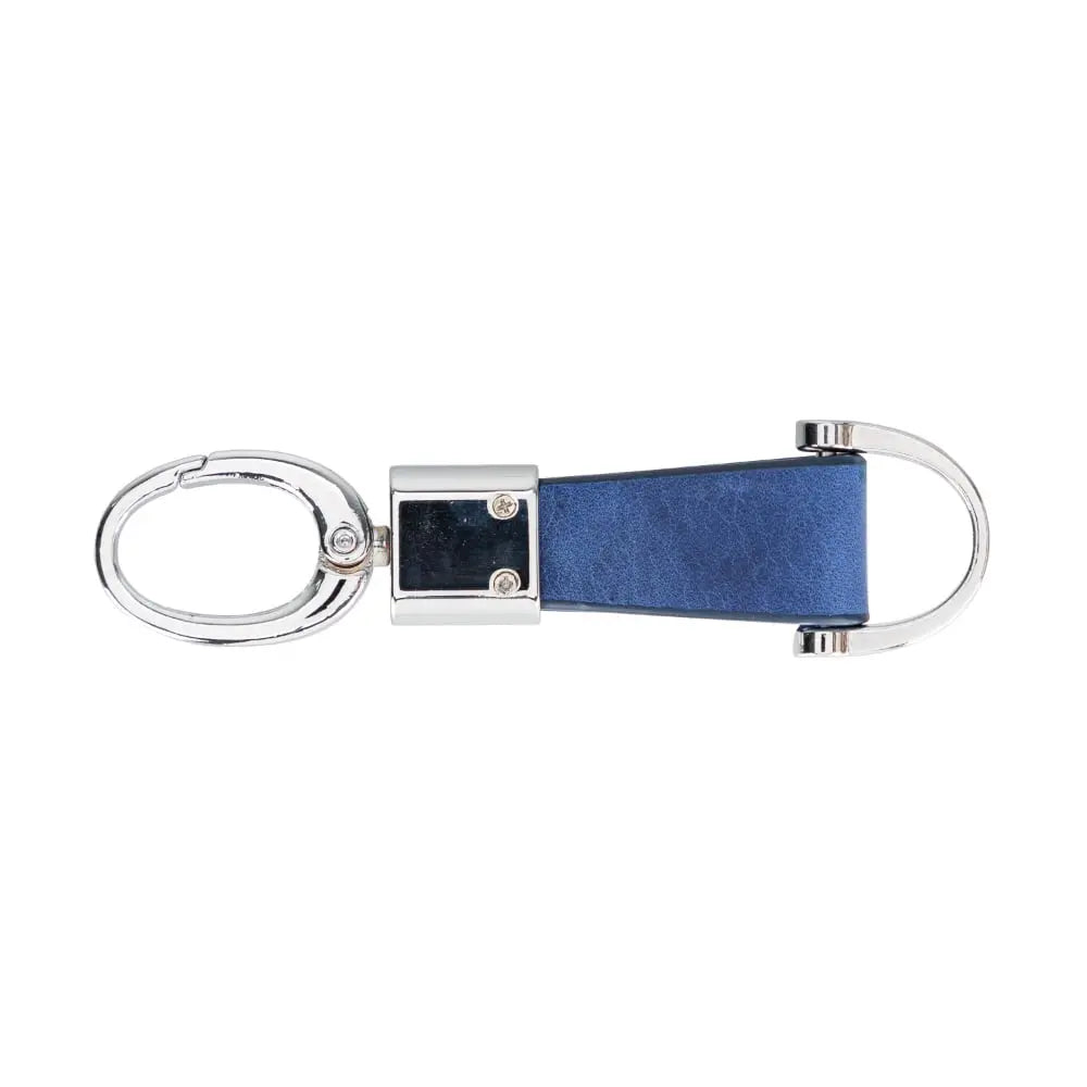 Genuine Blue Leather Keychain Clip - Velluto - 2