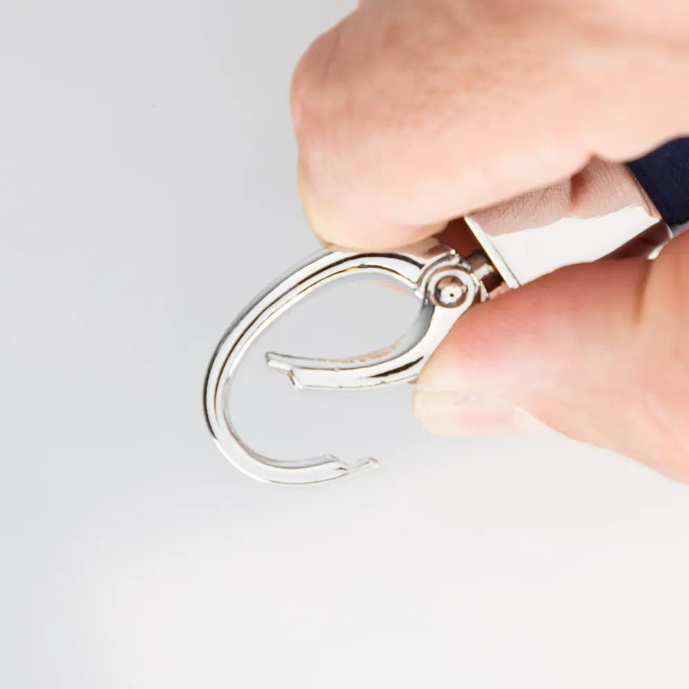 Genuine Blue Leather Keychain Clip - Velluto - 3