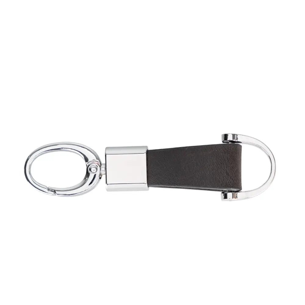 Genuine Dark Brown Leather Keychain Clip - Velluto - 1