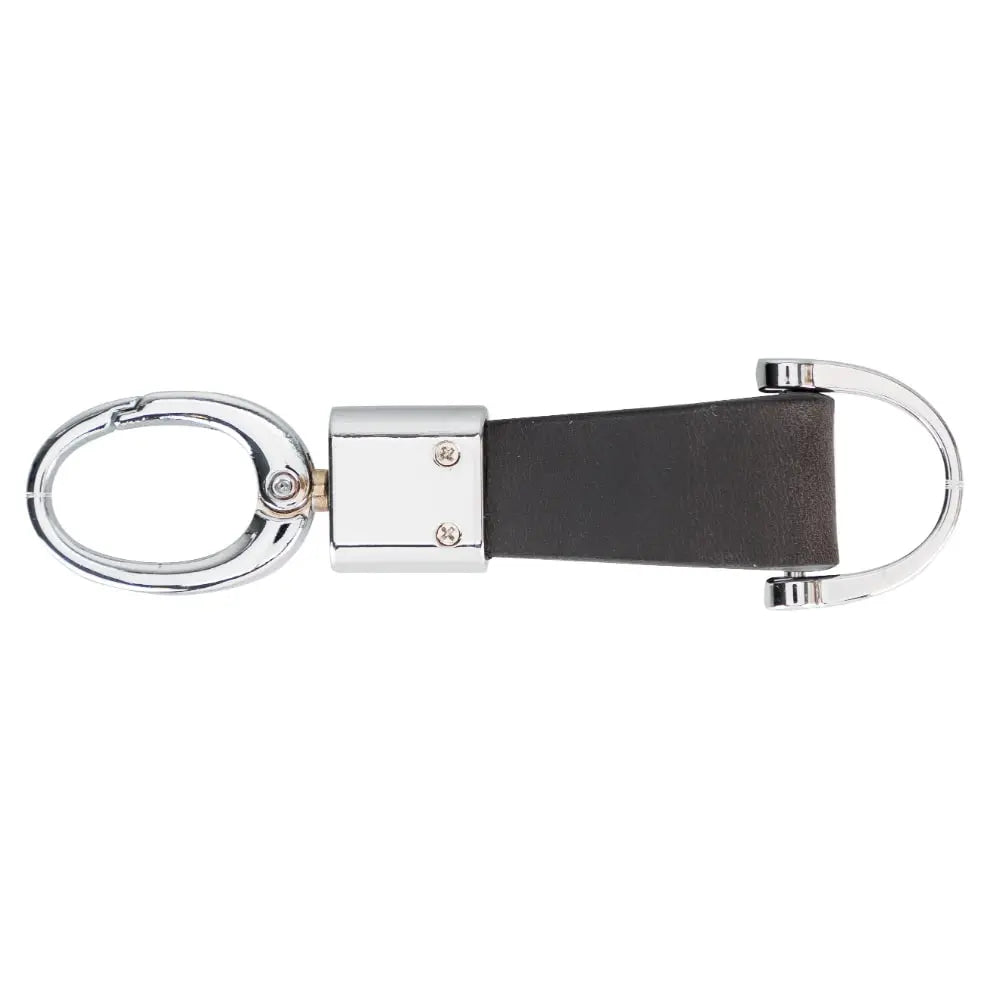 Genuine Dark Brown Leather Keychain Clip - Velluto - 2