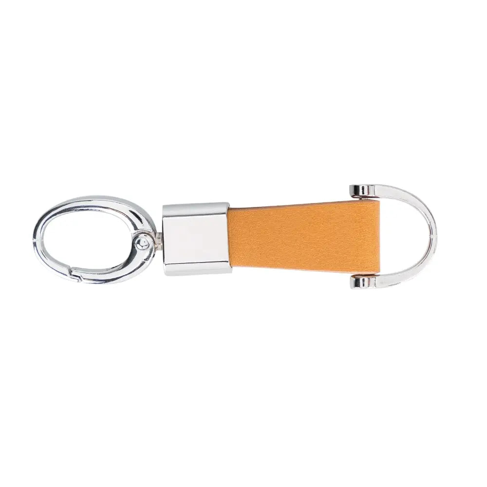 Genuine Light Brown Leather Keychain Clip - Velluto - 1