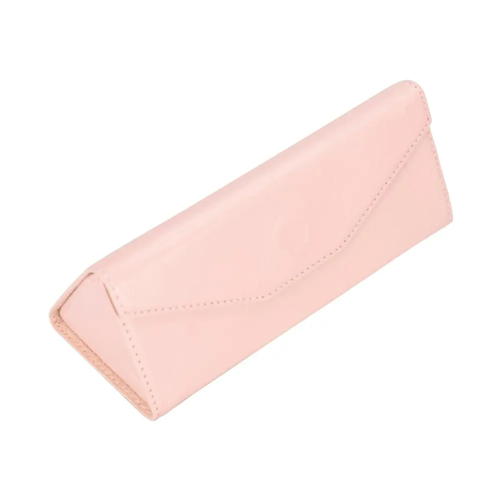 Leather Light Pink Triangle Sunglass Case with Anti-Shock Corners - Velluto - 4