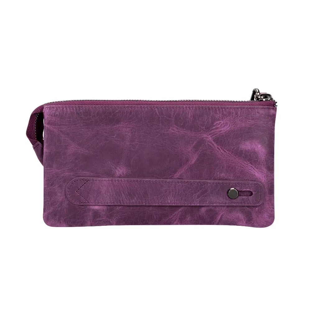 Luxury Leather Purple Card Holder Wallet with Phone Holder Slot - Velluto - 3