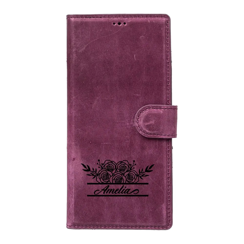 Luxury Purple Leather Samsung Galaxy S23 Ultra Detachable Wallet Case with RFID Protection - Velluto - 11