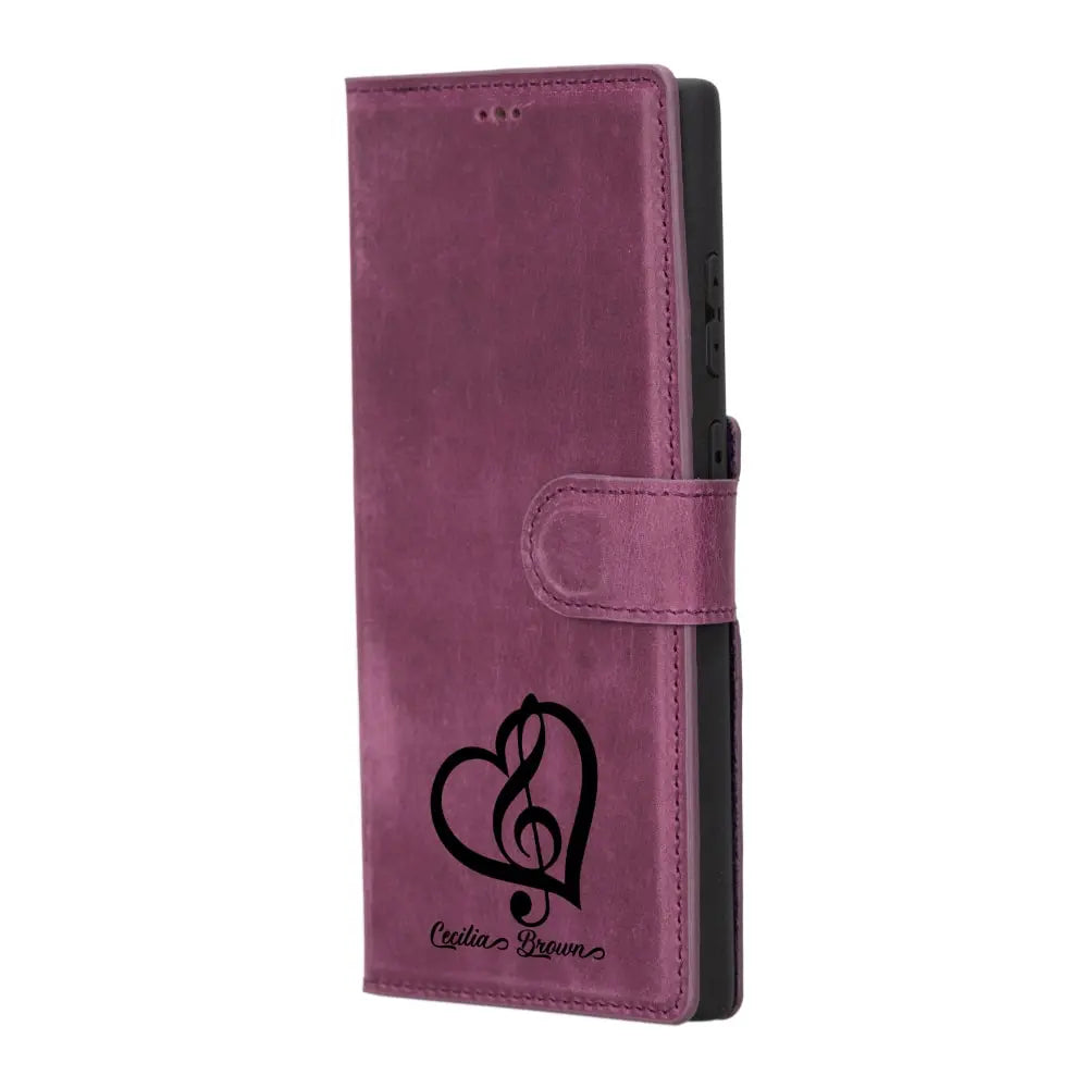 Luxury Purple Leather Samsung Galaxy S23 Ultra Detachable Wallet Case with RFID Protection - Velluto - 12