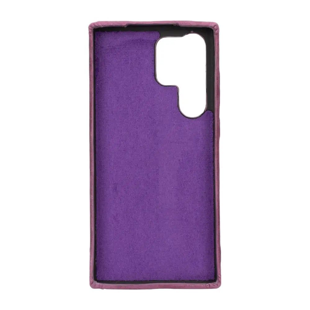 Luxury Purple Leather Samsung Galaxy S23 Ultra Snap On Case - Velluto - 3