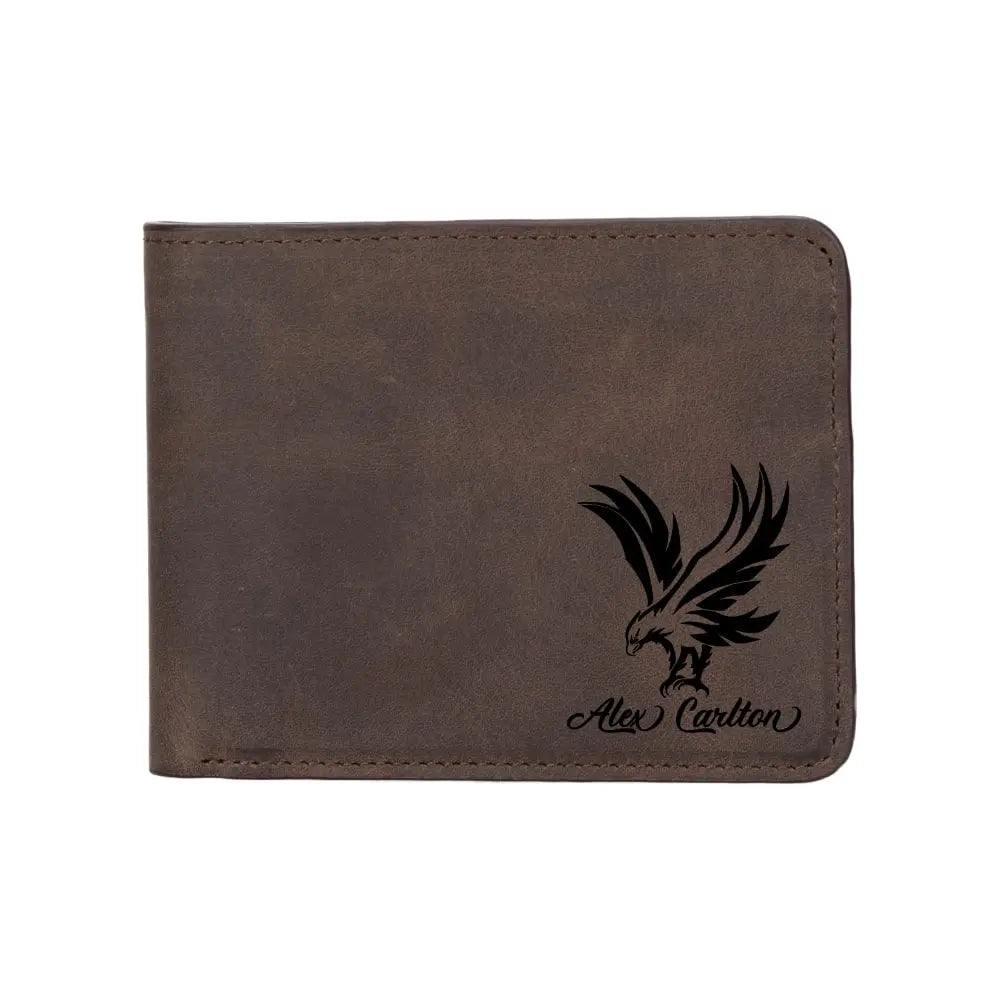 Luxury Vintage Brown Men’s Leather Bi-Fold Card Holder Wallet - Velluto - a11