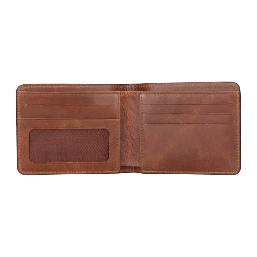 Luxury Brown Men’s Leather Bi-Fold Card Holder Wallet - Velluto - 5