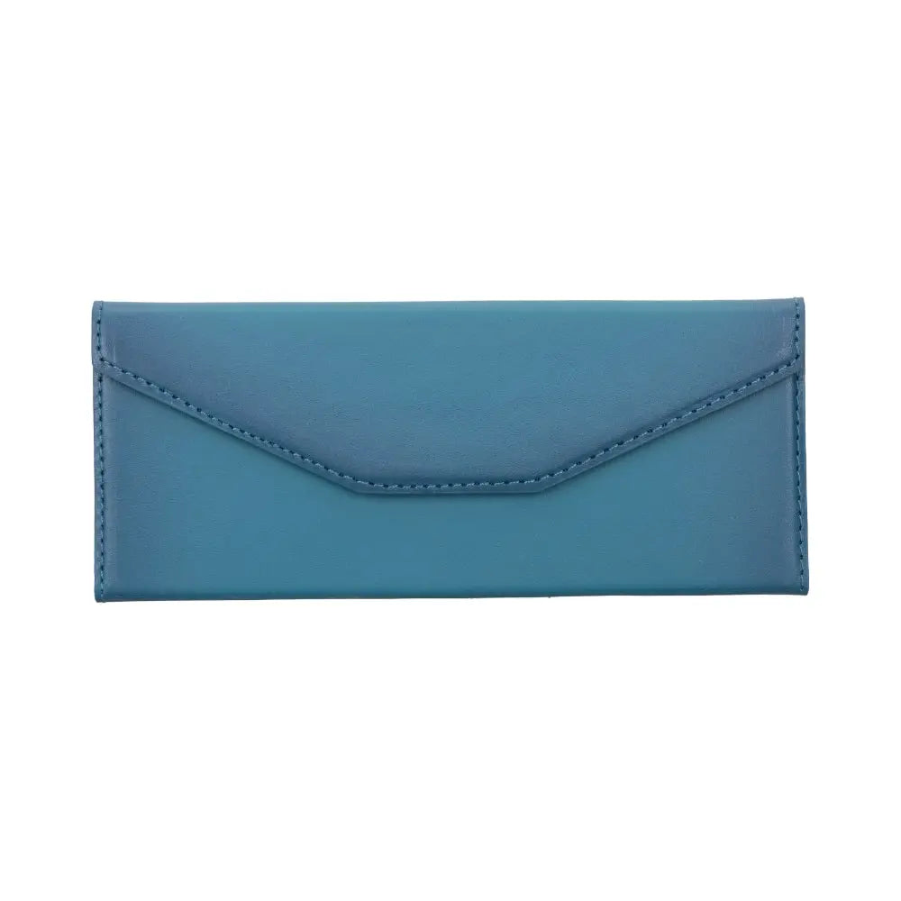 Leather turquoise Triangle Sunglass Case with Anti-Shock Corners - Velluto - 1
