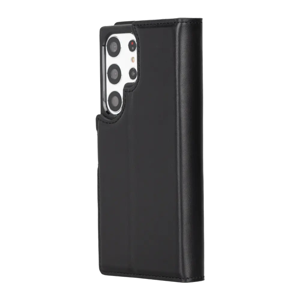 Luxury Black Leather Samsung Galaxy S23 Ultra Detachable Wallet Case with RFID Protection - Velluto - 6