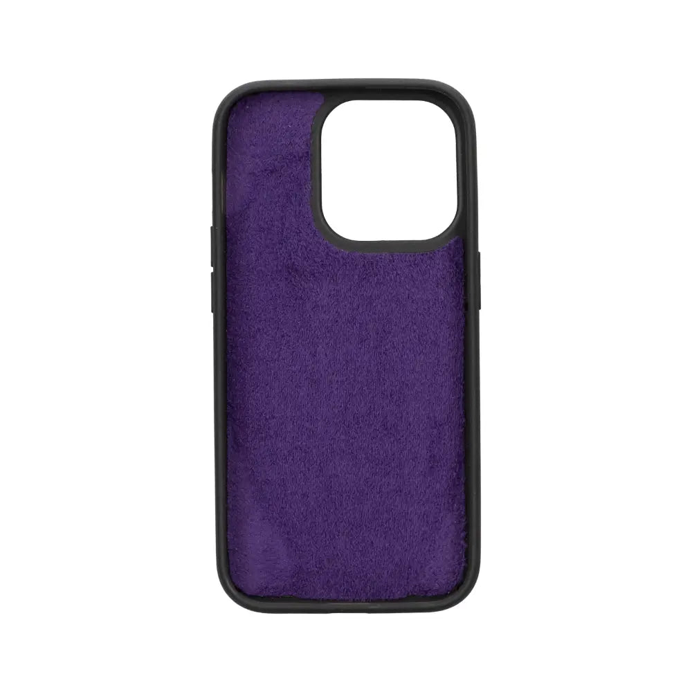 Luxury Heavy Purple Leather iPhone 14 Pro Card Holder Detachable Wallet Case with MagSafe - Velluto - 6