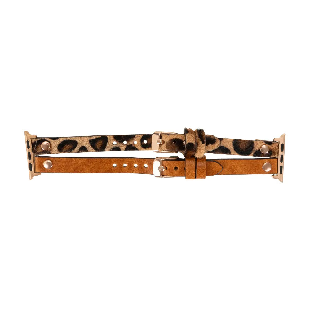 Luxury Leopard Leather Apple Watch Band for All Sizes and Series - Velluto - 1