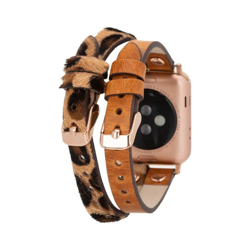 Luxury Leopard Leather Apple Watch Band for All Sizes and Series - Velluto - 3
