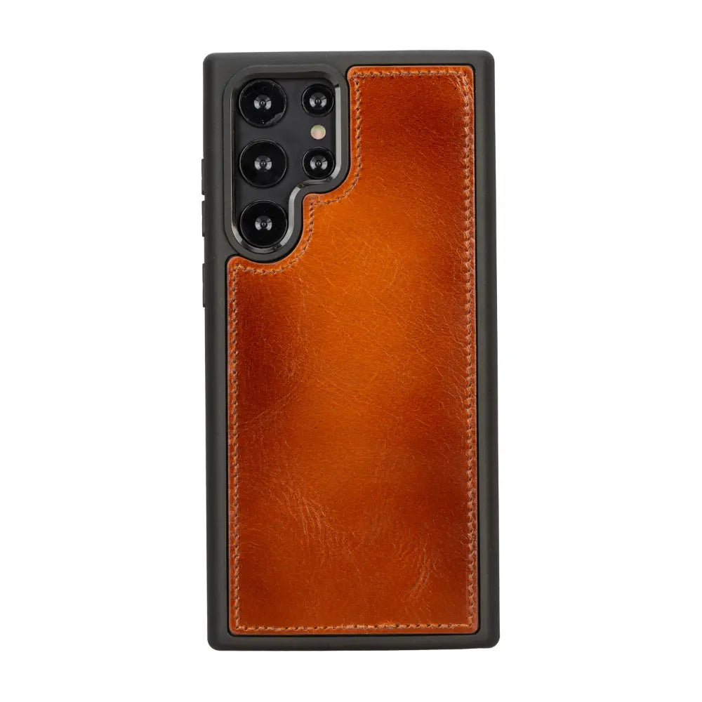 Luxury Rustic Brown Leather Samsung Galaxy S22 Ultra Detachable Wallet Case with RFID Protection - Velluto - 5