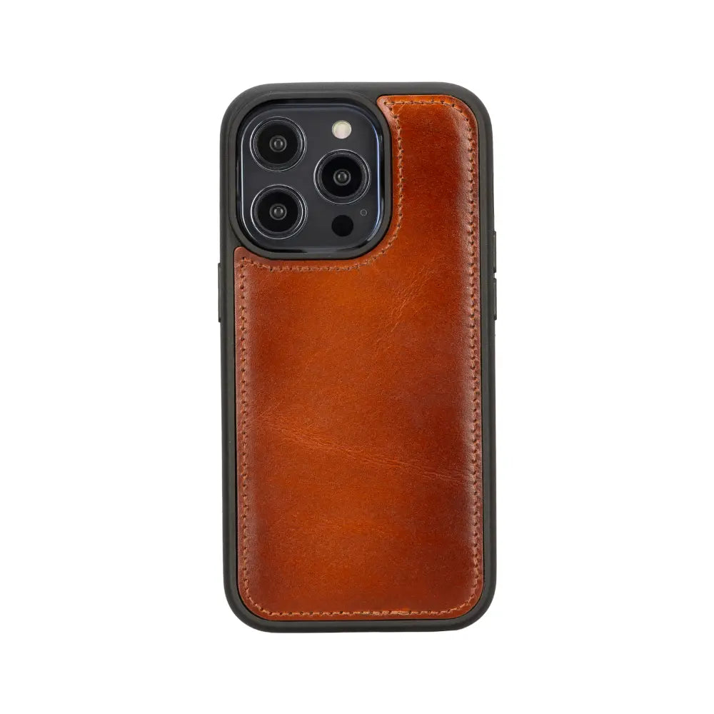 Luxury Rustic Brown Leather iPhone 14 Pro Card Holder Detachable Wallet Case with MagSafe - Velluto - 5
