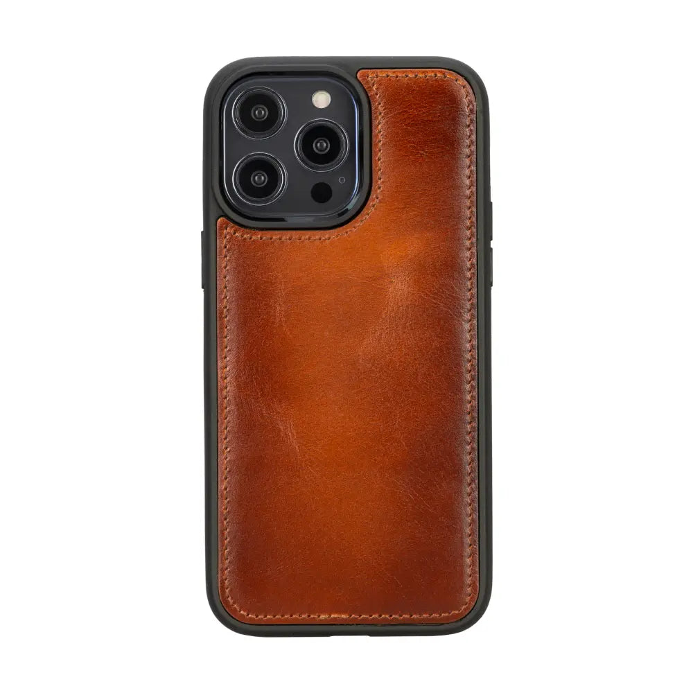 Luxury Rustic Brown Leather iPhone 14 Pro Max Card Holder Detachable Wallet Case with MagSafe - Velluto - 5